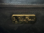 Vintage Paloma Picasso Black Leather Shoulder Bag w/Gold Chain Strap