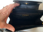 Vintage Paloma Picasso Black Leather Shoulder Bag w/Gold Chain Strap