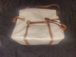 Dooney and Bourke Large White Pebble Grain Leather Purse/Tote + Wallet