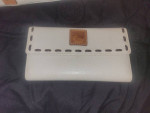 Dooney and Bourke Large White Pebble Grain Leather Purse/Tote + Wallet