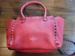 Valentino Garavani "Rockstud" Red Leather Handbag