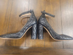 Gianvito Rossi, Italy "Greta" Black Quilted Leather Pumps. Size 40