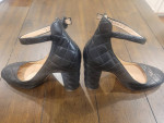 Gianvito Rossi, Italy "Greta" Black Quilted Leather Pumps. Size 40