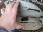 Brown Leather and Jacquard Coach Logo Purse / Handbag