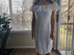 NEW White Stretch Lace, Lined Sleeveless Dress (Ladies/Jr. Small)