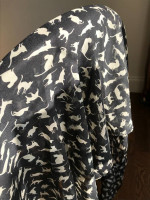 Cat design on black scarf