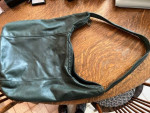 Stone Mountain soft blue leather hobo style bag, perfect cond