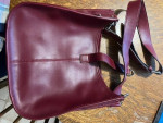 Red leather purse, Co-Lab, detachable liner bag,