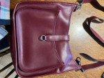Red leather purse, Co-Lab, detachable liner bag,