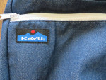 Kavu blue denim shoulder bag, braided rope handles, like new, no tags