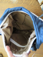 Kavu blue denim shoulder bag, braided rope handles, like new, no tags