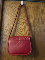 Purse, Claire Chase red leather shoulder bag, new condition