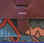 FOSSIL Large Kinley Crossbody Leather/Tapestry Aztec NWOT