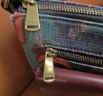 FOSSIL Large Kinley Crossbody Leather/Tapestry Aztec NWOT