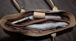 Genuine Leather DANA BUCHMAN Shoulder Bag Tote White/Tan Chipmunk NWT