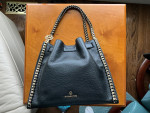 MK Black leather shoulder tote