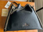 MK Black leather shoulder tote