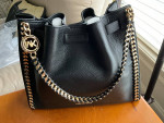 MK Black leather shoulder tote