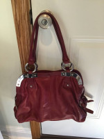 B Makowsky Thick Buttery Soft Red Leather Bag