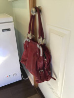 B Makowsky Thick Buttery Soft Red Leather Bag