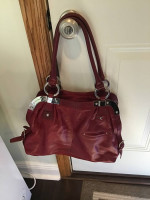 B Makowsky Thick Buttery Soft Red Leather Bag