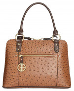 GIANI BERNINI Ostrich-Embossed Dome Satchel