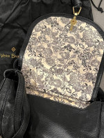 Vera Bradley Black Leather Bag Purse Handbag