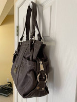 Tignanello Pebbled Leathernot Brown Shade Zip Top Handbag