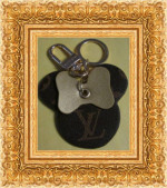 Brown & Gold Leather Designer Theme Keychain With Gold In Color Finis