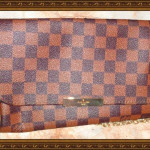 Brown Leather Checkered Designer Theme Shoulder Handbag For Teens/Wom
