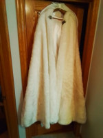 White Faux Fur Cloak Renaissance. Cosplay