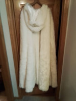 White Faux Fur Cloak Renaissance. Cosplay
