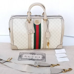Amazing GUCCI GG Supreme Rare Monogram Web Small Savoy Duffle Weekend