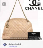 Chanel Matelasse 14th Series Beige Lambskin Gold Metal Chain Shoulder