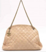 Chanel Matelasse 14th Series Beige Lambskin Gold Metal Chain Shoulder
