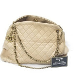 Chanel Matelasse 14th Series Beige Lambskin Gold Metal Chain Shoulder