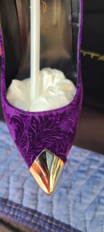 Pumps: Purple Identita CATRHINE BLACK VELVET 120mm