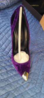 Pumps: Purple Identita CATRHINE BLACK VELVET 120mm