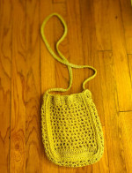 Vintage Crochet Woven Shoulder Handbag