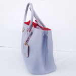 PRADA Saffiano Leather Double Tote Violet blue