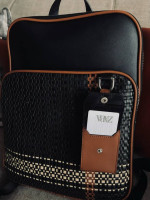 Zara Limited Edition Premium Leather Bag with Matching weaved Backpack