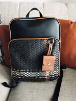 Zara Limited Edition Premium Leather Bag with Matching weaved Backpack