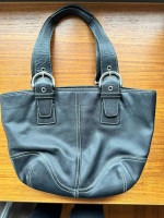 Coach Handbag, Black Leather