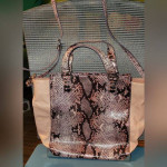 Vera Wang Mauve Snake Skin purse & clutch