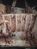 Vera Wang Mauve Snake Skin purse & clutch