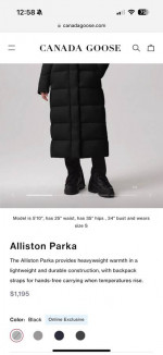 Brand New Canada Goose Parka