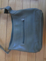 leather zip closure handbag