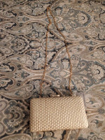 Jessica McClintock Noelle Woven Satin Glitter Evening Clutch - NEW!