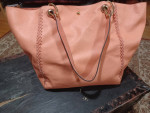 Tote Bag: Salmon Pink Large bag with detachable handpurse inside