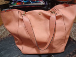 Tote Bag: Salmon Pink Large bag with detachable handpurse inside